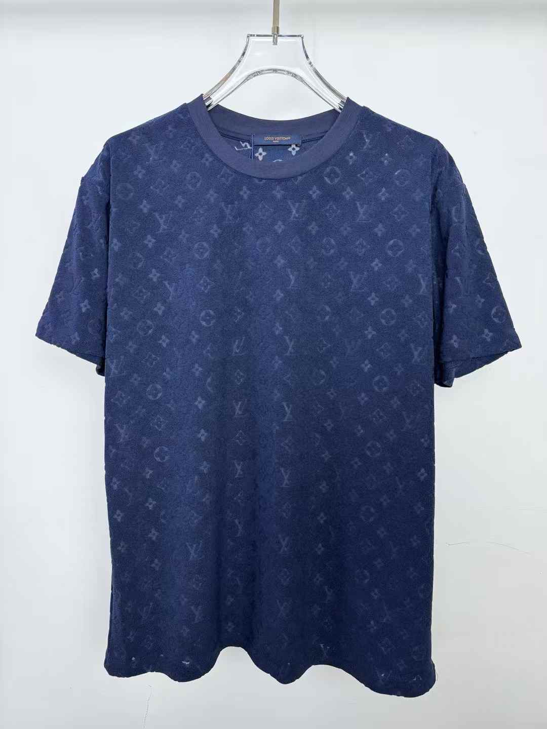 LV Monogram French Terry T-Shirt in navy blue