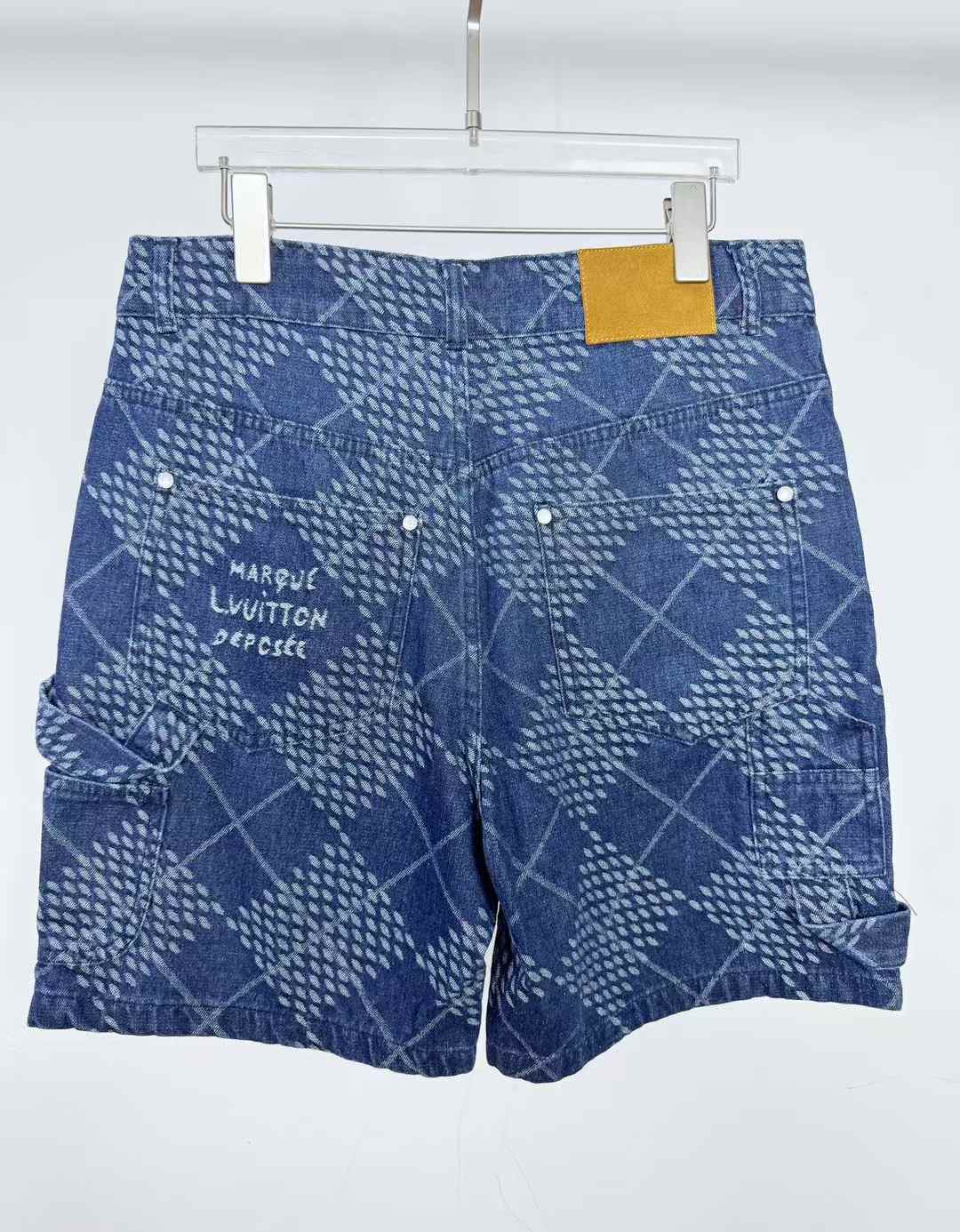 LV Damier Argyle denim carpenter shorts