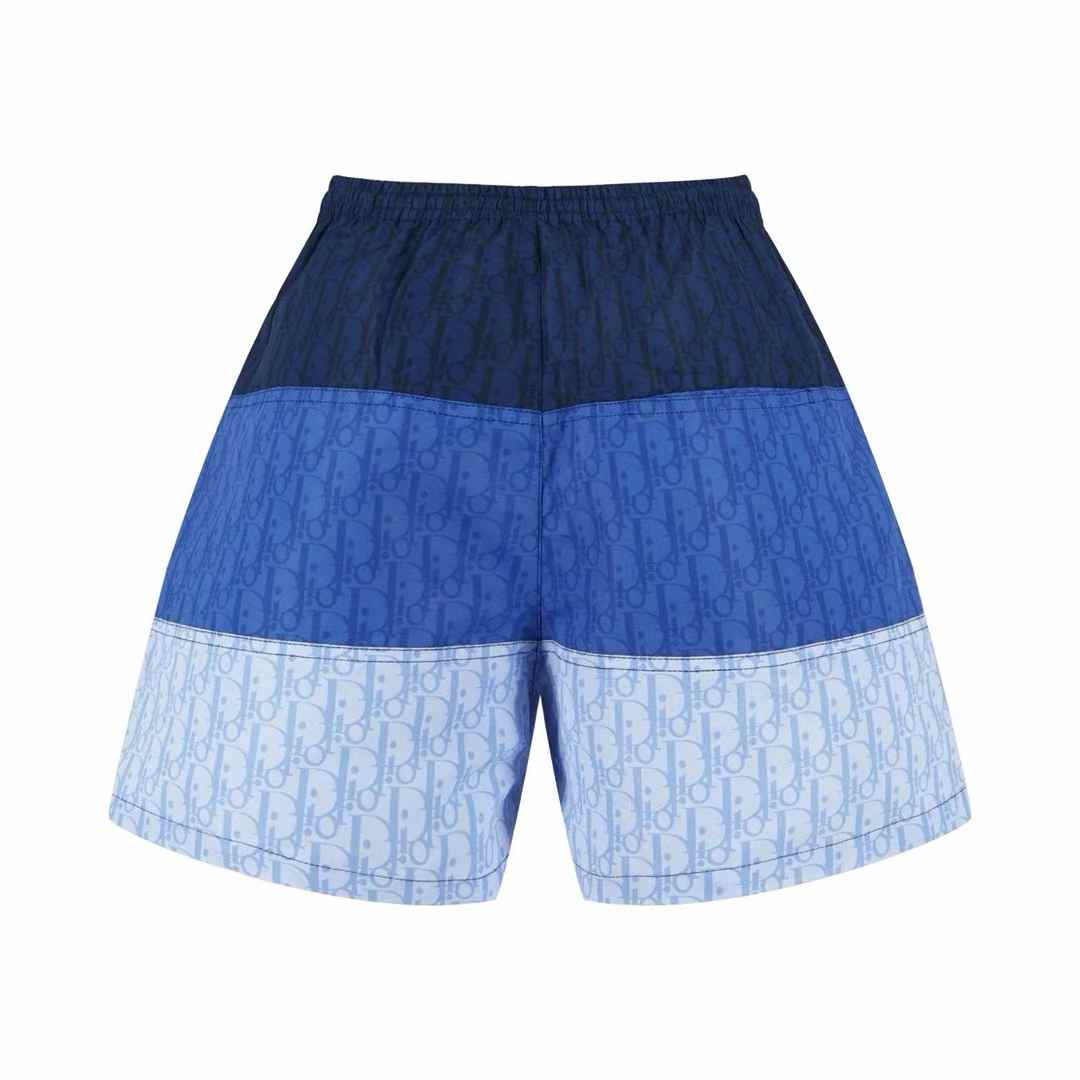 Dior Oblique Swim Shorts crafted in technical fabric with three blue color-block bands