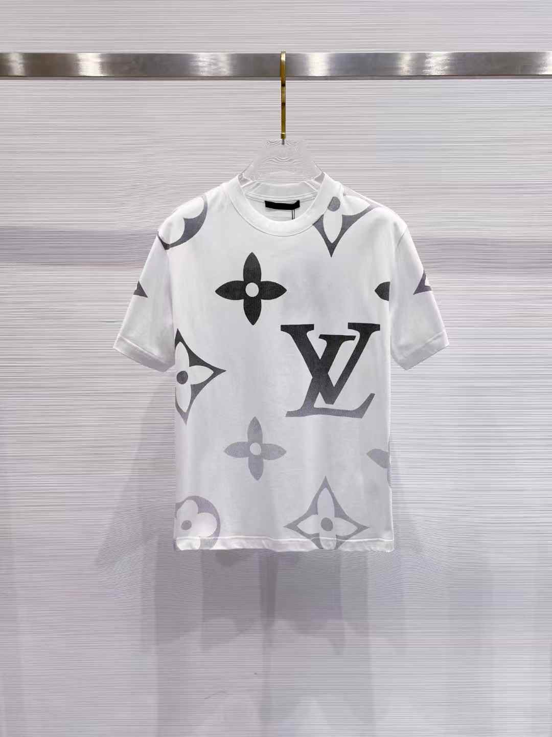 LV T-shirt featuring a gradient monogram pattern