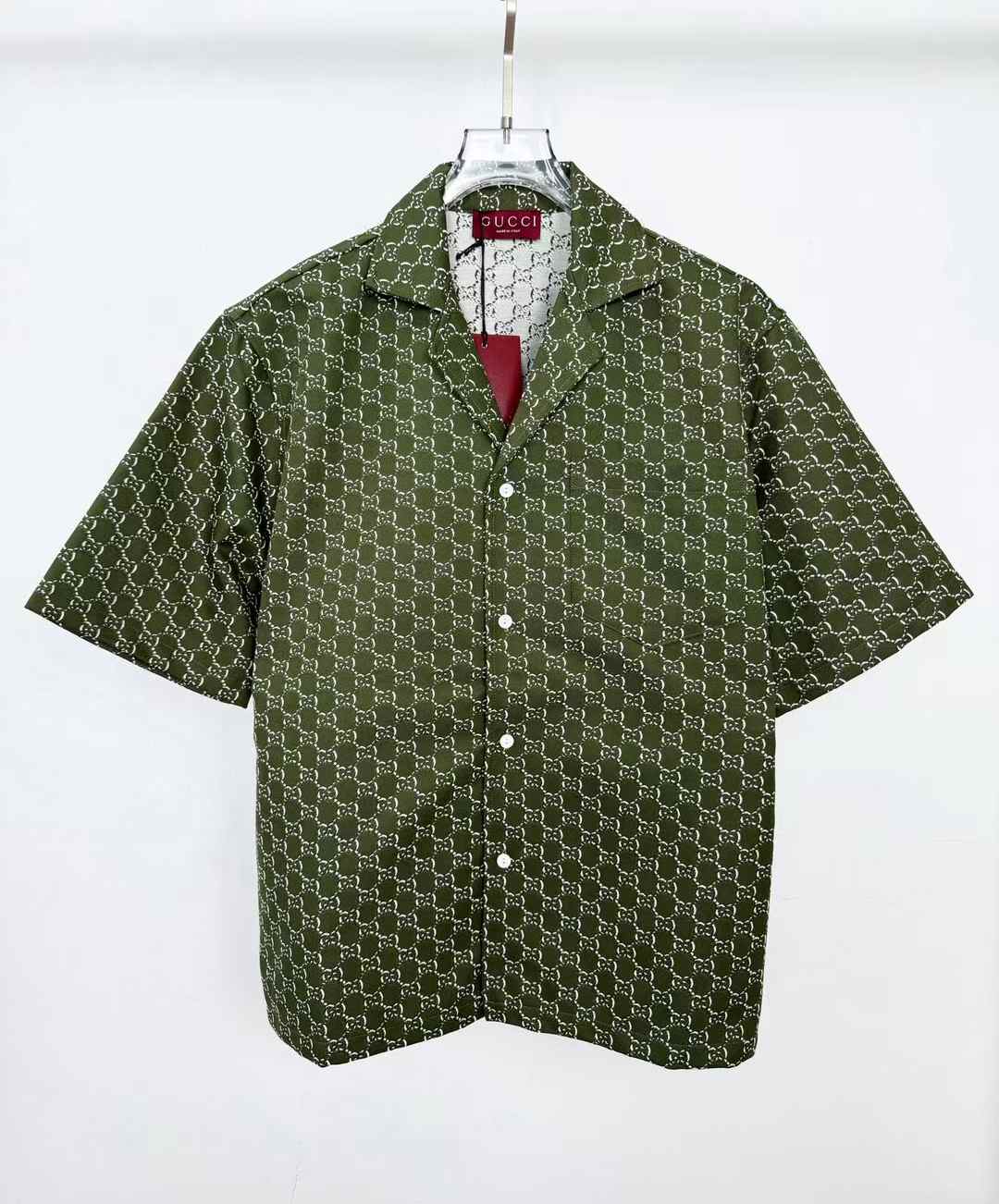 Gucci Printed Silk Shirt featuring the brand's iconic GG monogram motif