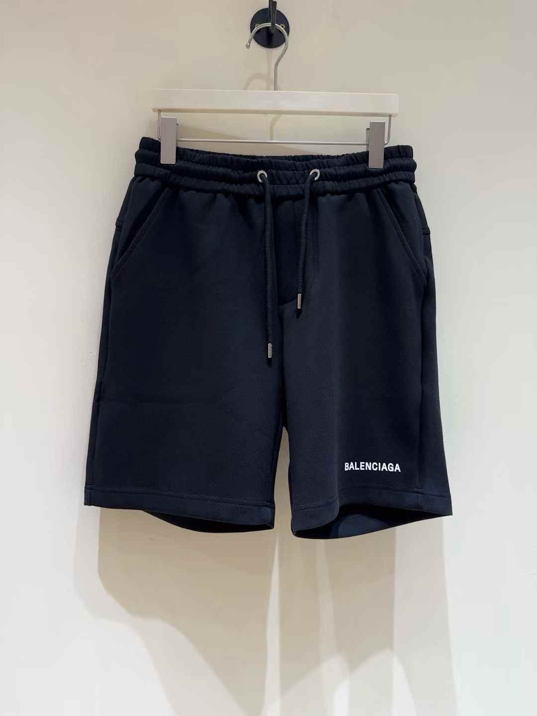 Balenciaga Political Campaign Sweat Shorts in black cotton
