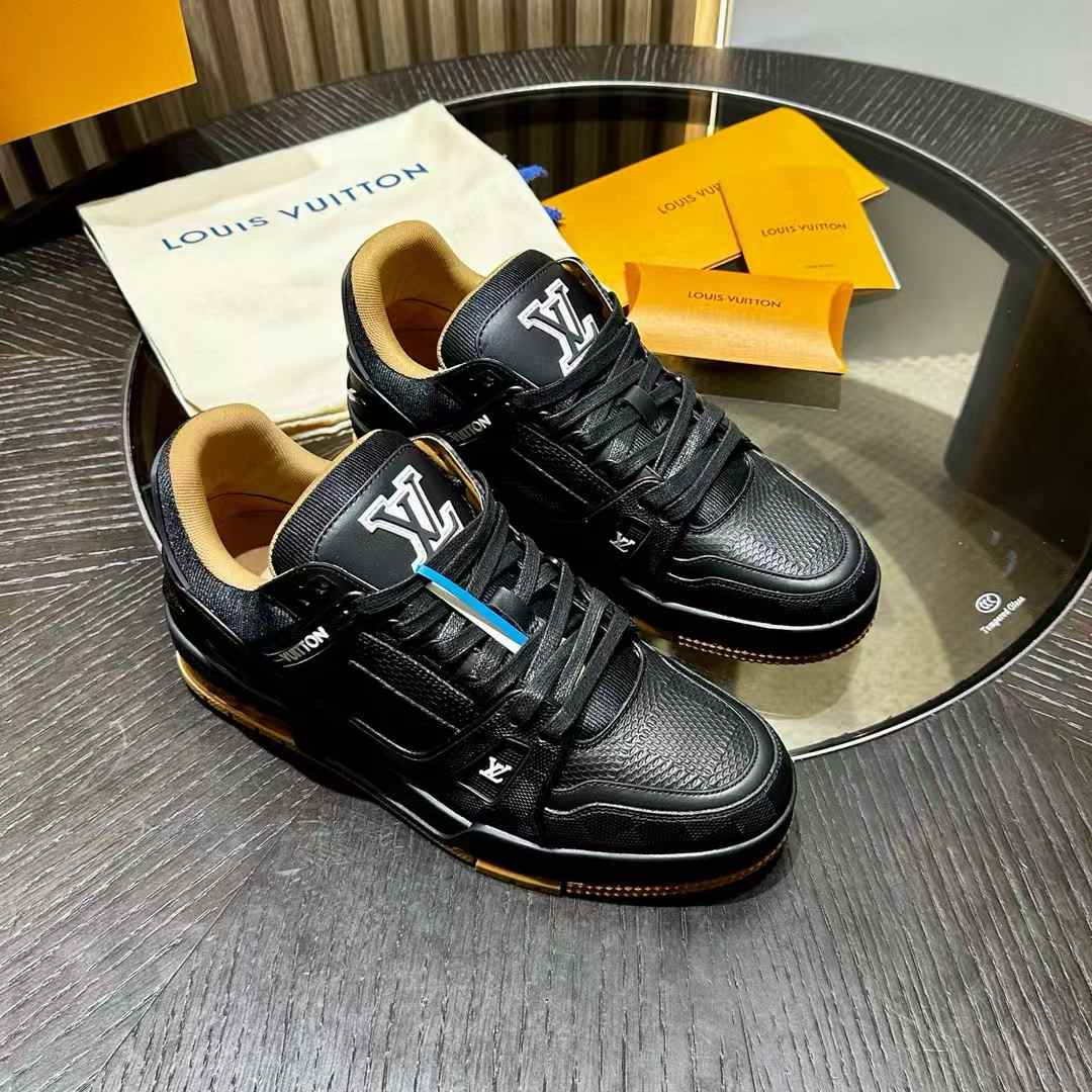 LV Virgil Abloh vintage basketball sneakers black