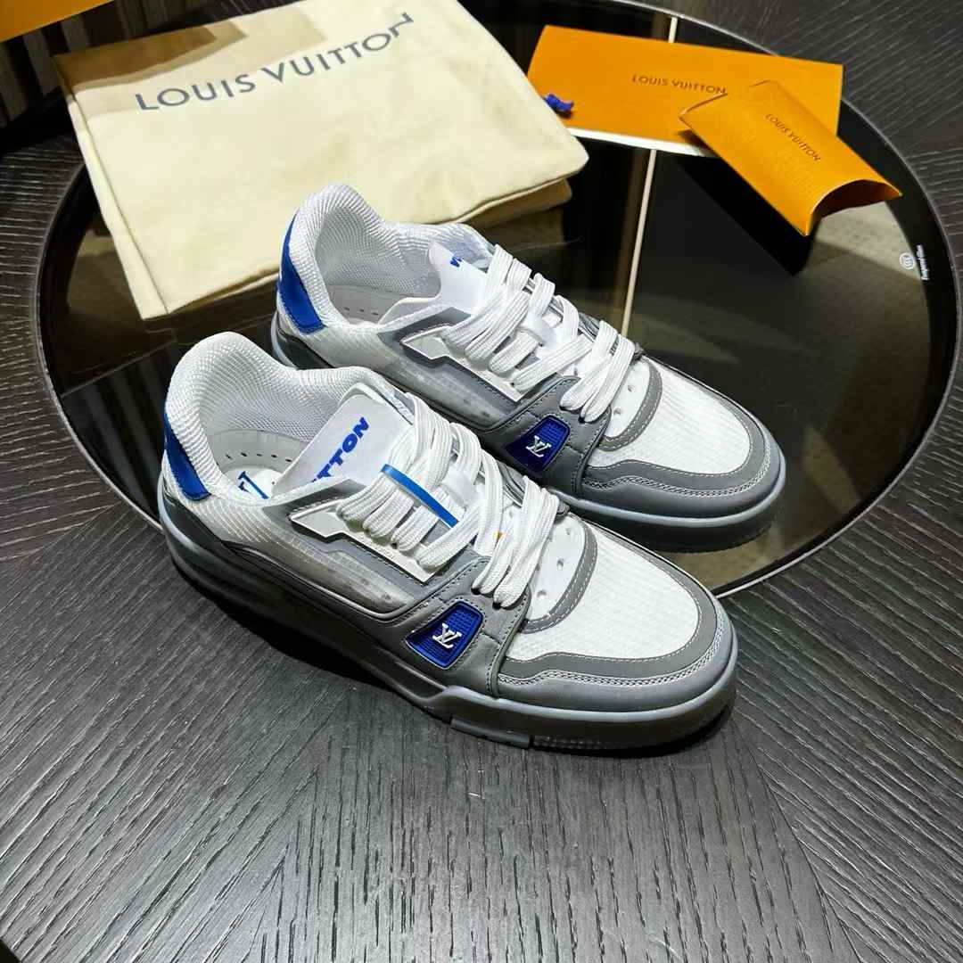 LV Trainer sneakers in grey and blue