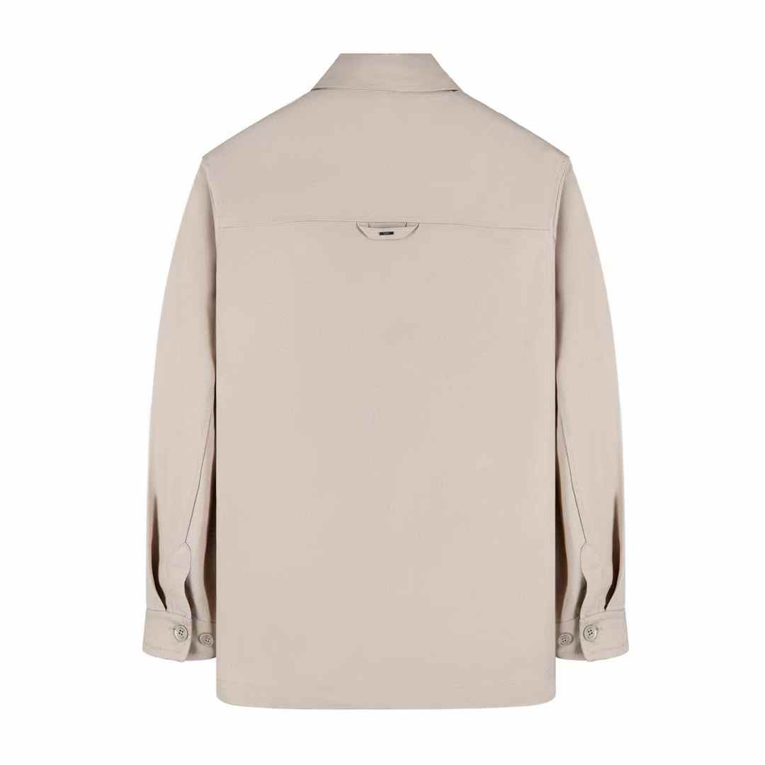 LV Flocked Casual Cotton Overshirt Beige