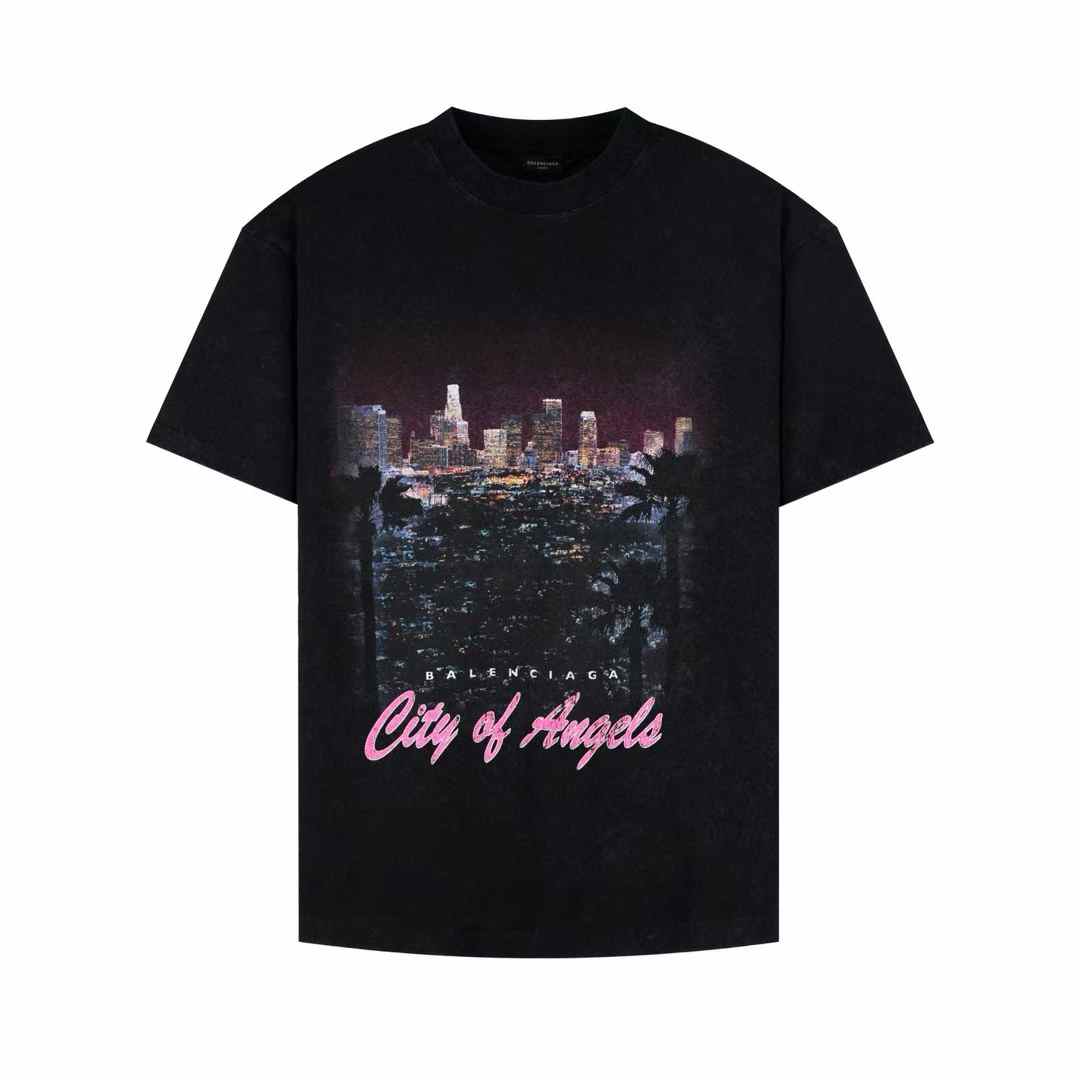 Balenciaga "City of Angels" medium-fit t-shirt in black dry jersey cotton