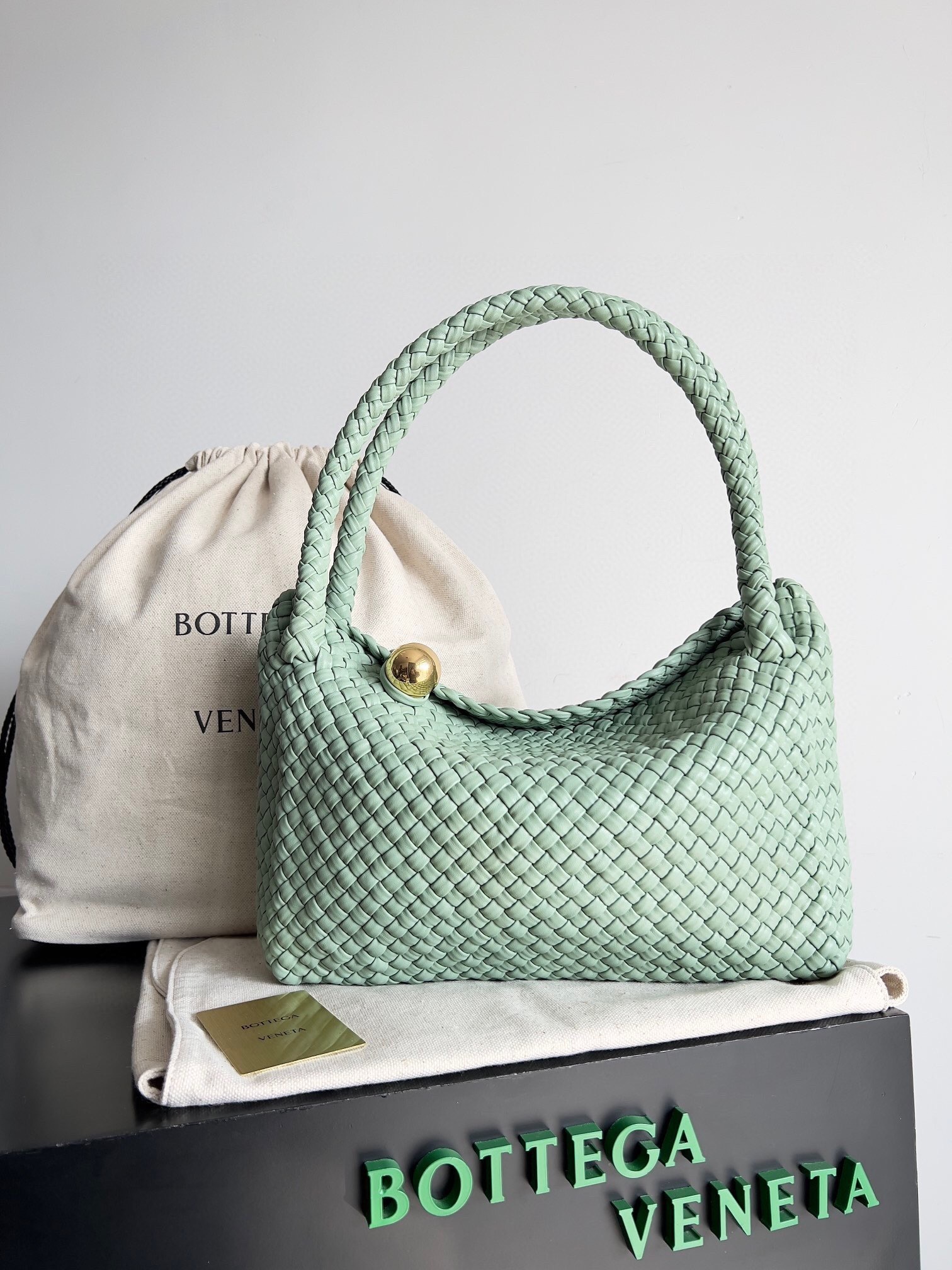 Bottega Veneta Small Tosca shoulder bag in light blue intrecciato leather