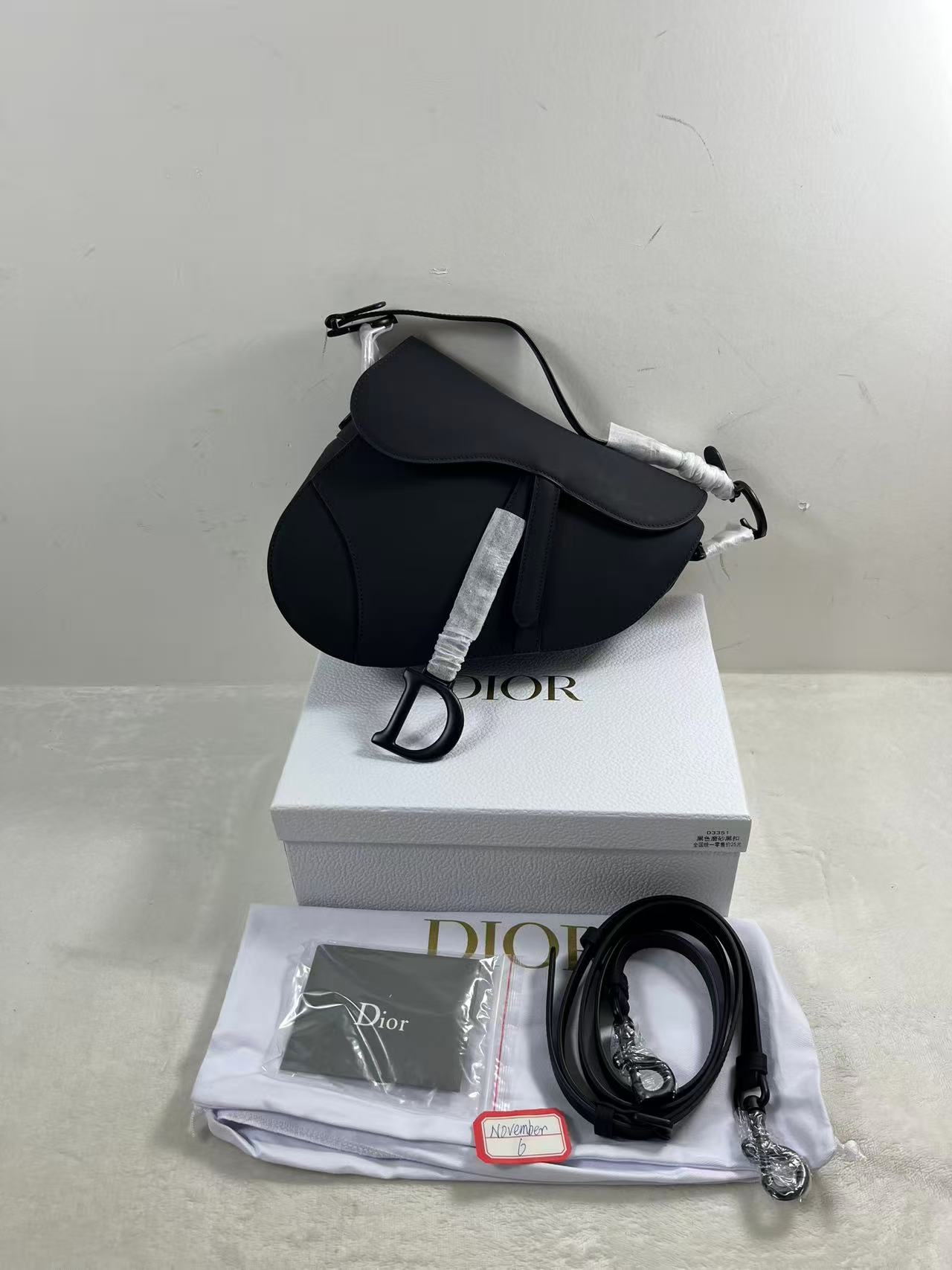 Dior saddle black bag