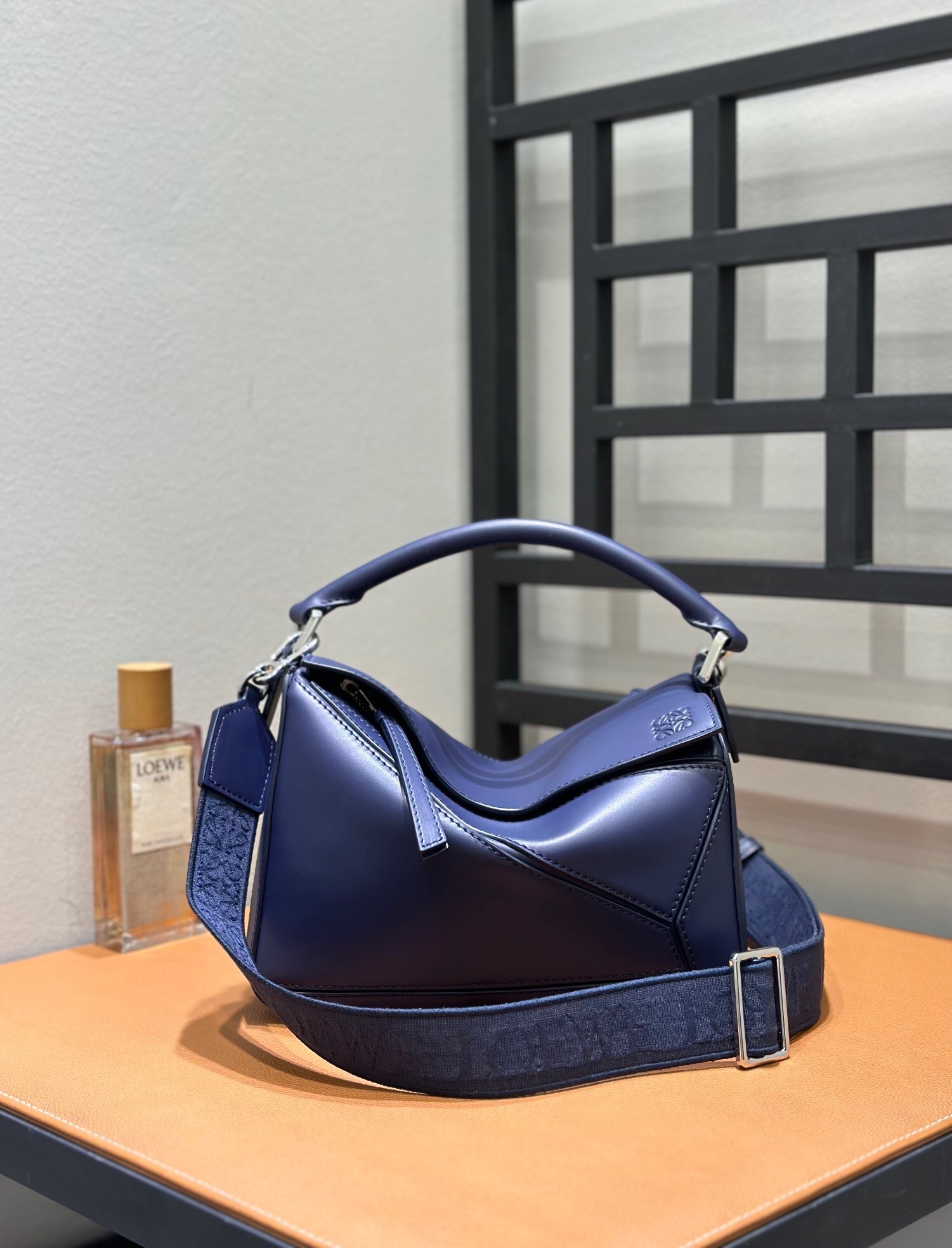 Loewe Puzzle bag in navy blue leather