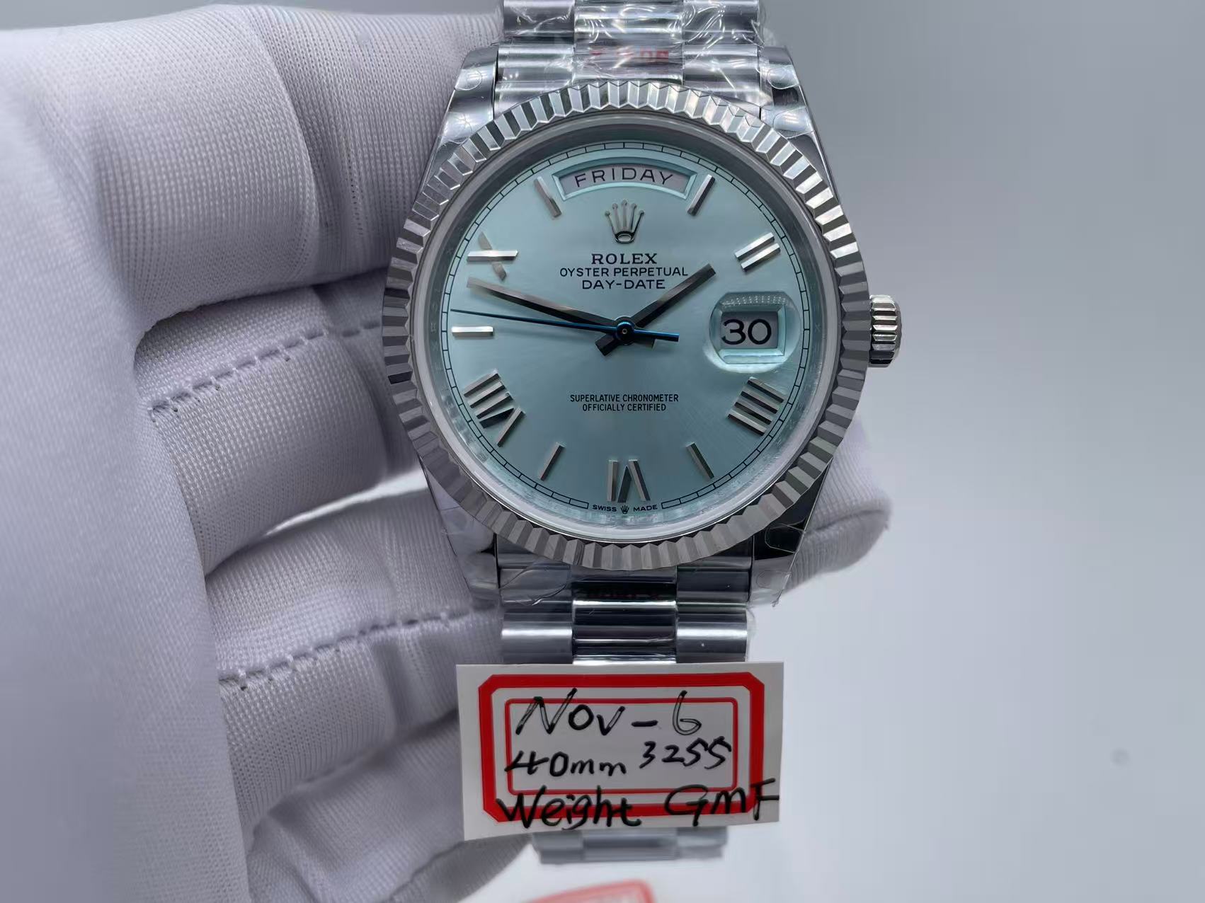 RDD0293D - DayDate 40mm 904L Flt SS/SS I-Blue/Rm/Stk GMF VR3255 $468