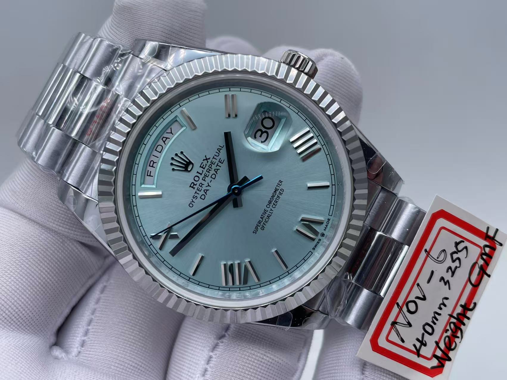 RDD0293D - DayDate 40mm 904L Flt SS/SS I-Blue/Rm/Stk GMF VR3255 $468