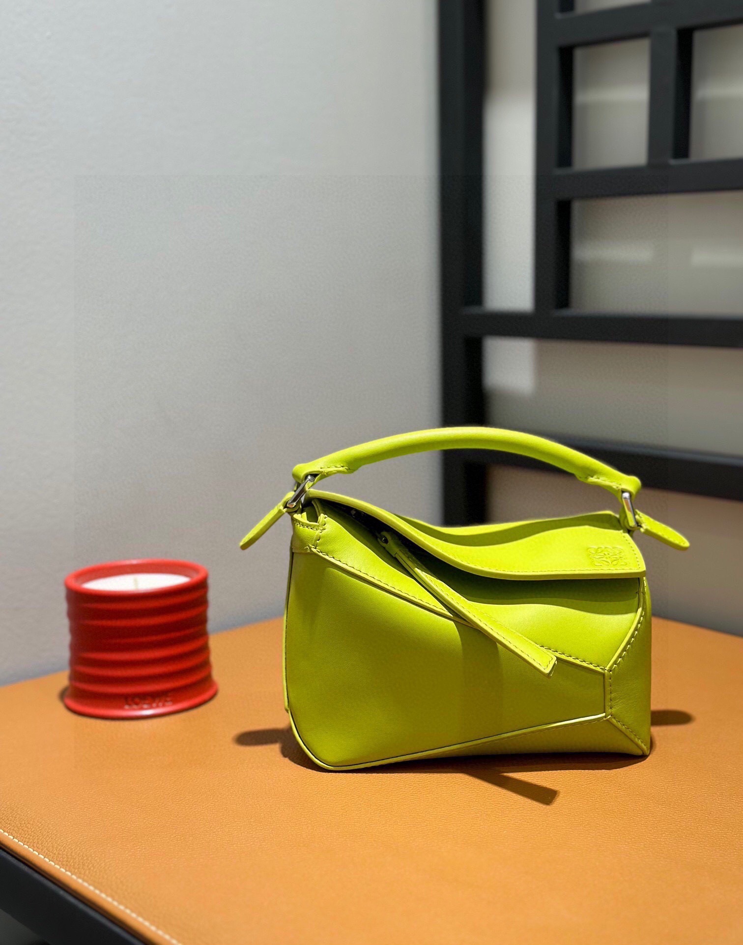 LOEWE Puzzle bag in a lime green or yellow leather