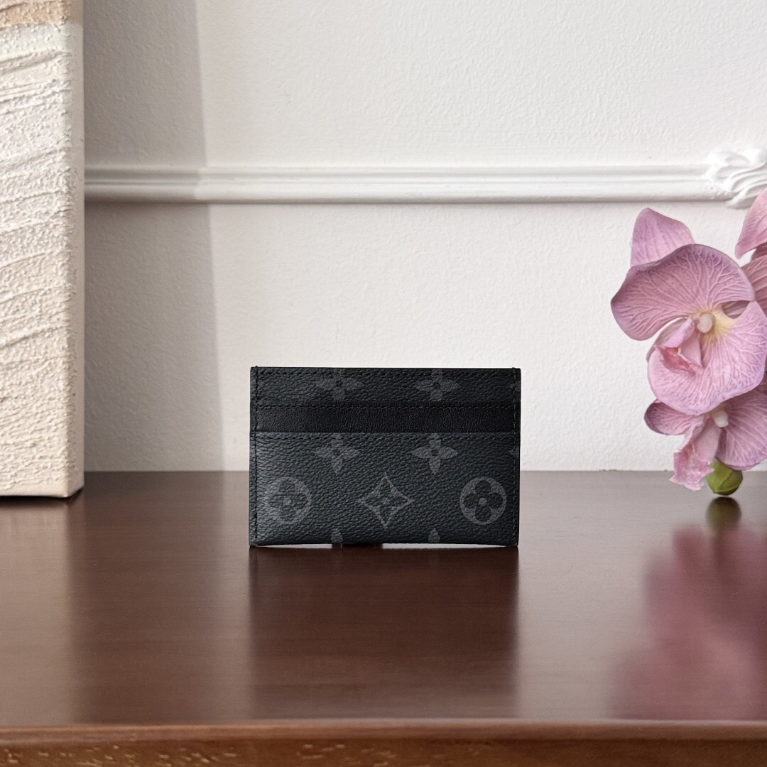 LV Double Card Holder in Monogram Eclipse canvas