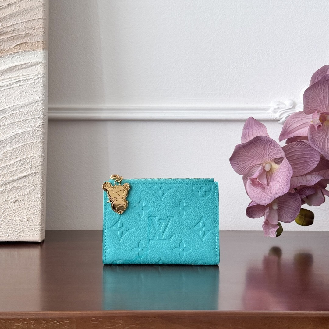 LV x Takashi Murakami Portefeuille Lisa wallet in Kabira Blue Monogram Empreinte leather
