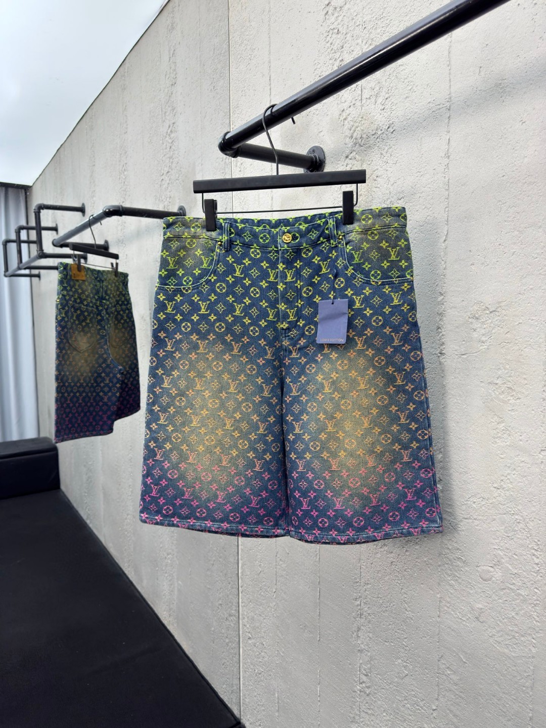 LV Rainbow Monogram Denim Shorts