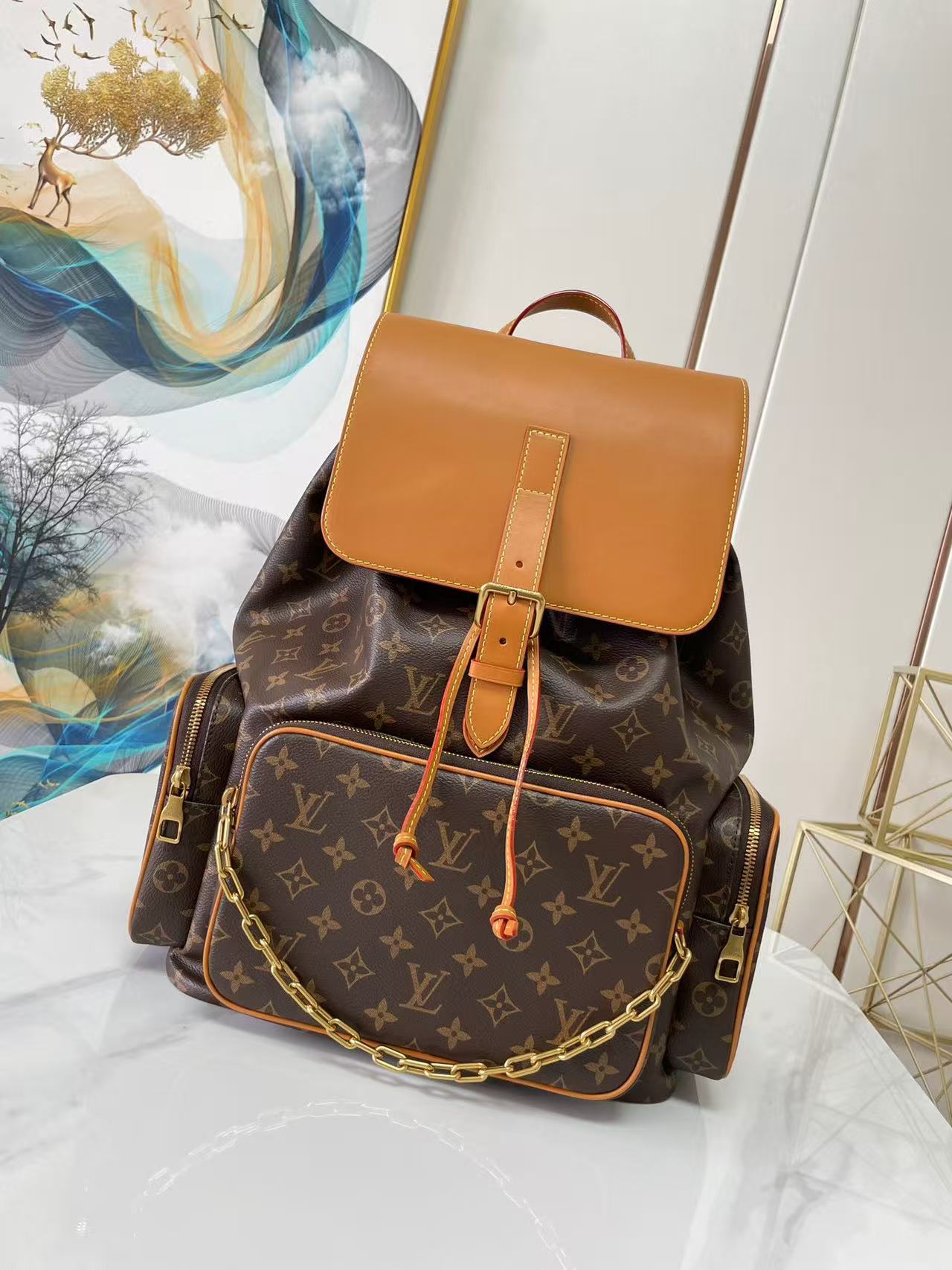 LV Trio Backpack in Monogram Brown 45x33x22cm