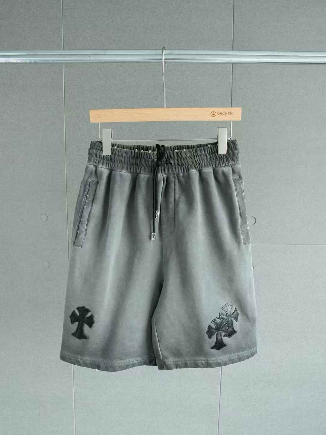 Chrome Hearts Grey & Black Triple Cross Patch Paper Jam Shorts all colors