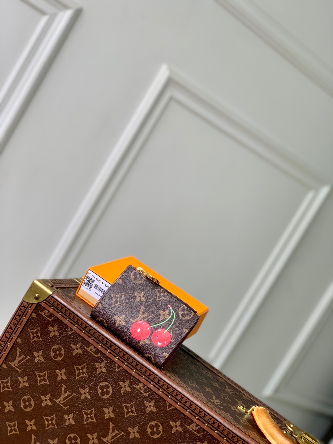 LV x Takashi Murakami Lisa wallet in Monogram canvas with the cherry motif