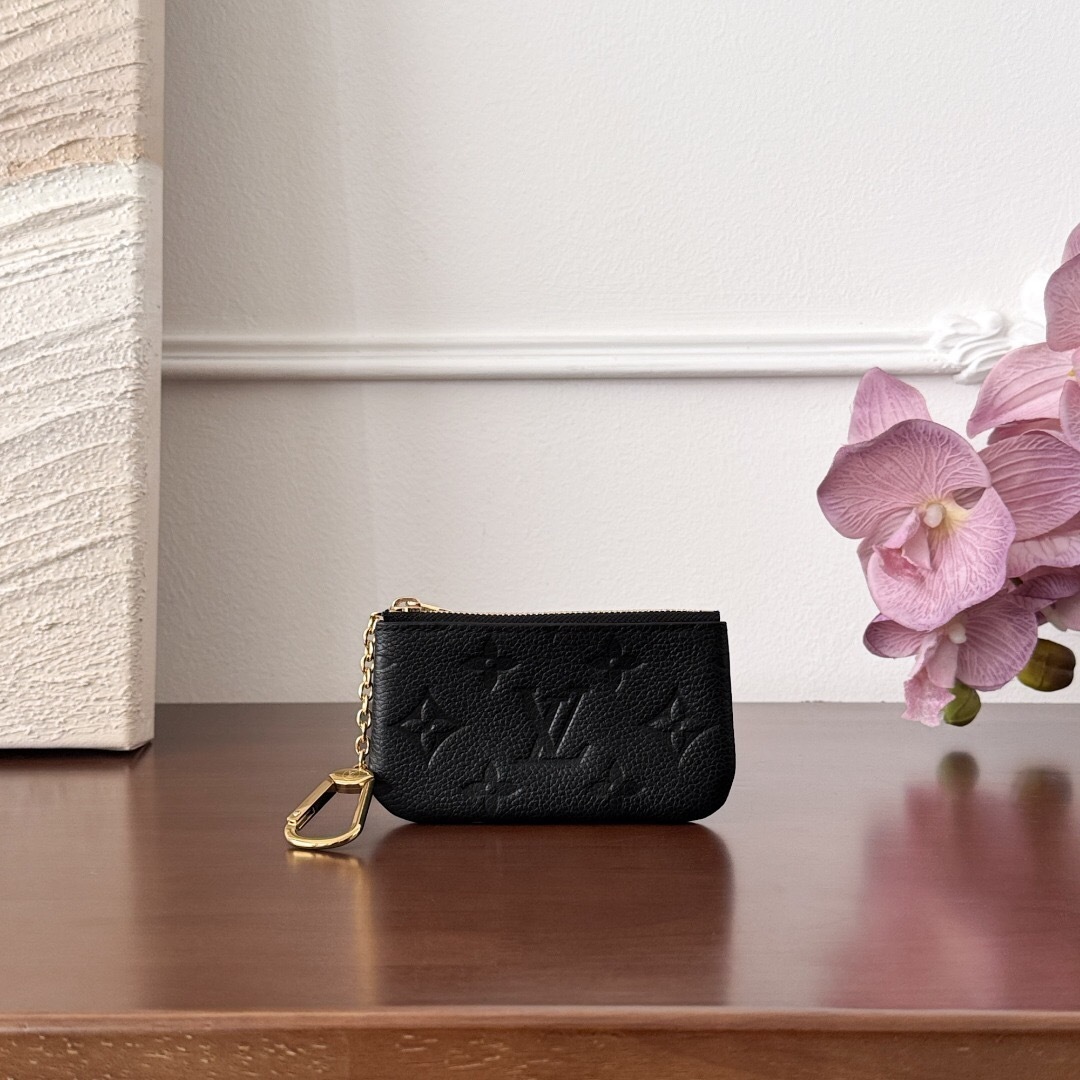 LV Monogram Empreinte leather key pouch black