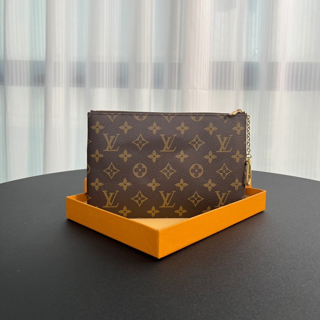 LV Pochette Accessoires or a Key Pouch in Monogram canvas with gold-color hardware