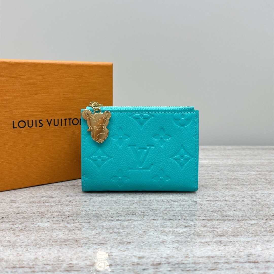 LV x Takashi Murakami Lisa wallet in Kabira blue monogram empreinte leather