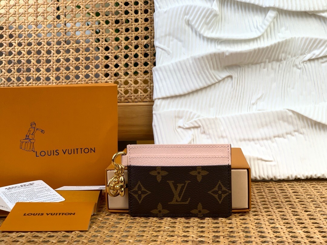 LV Charms Card Holder in Monogram coated canvas and cowhide leather