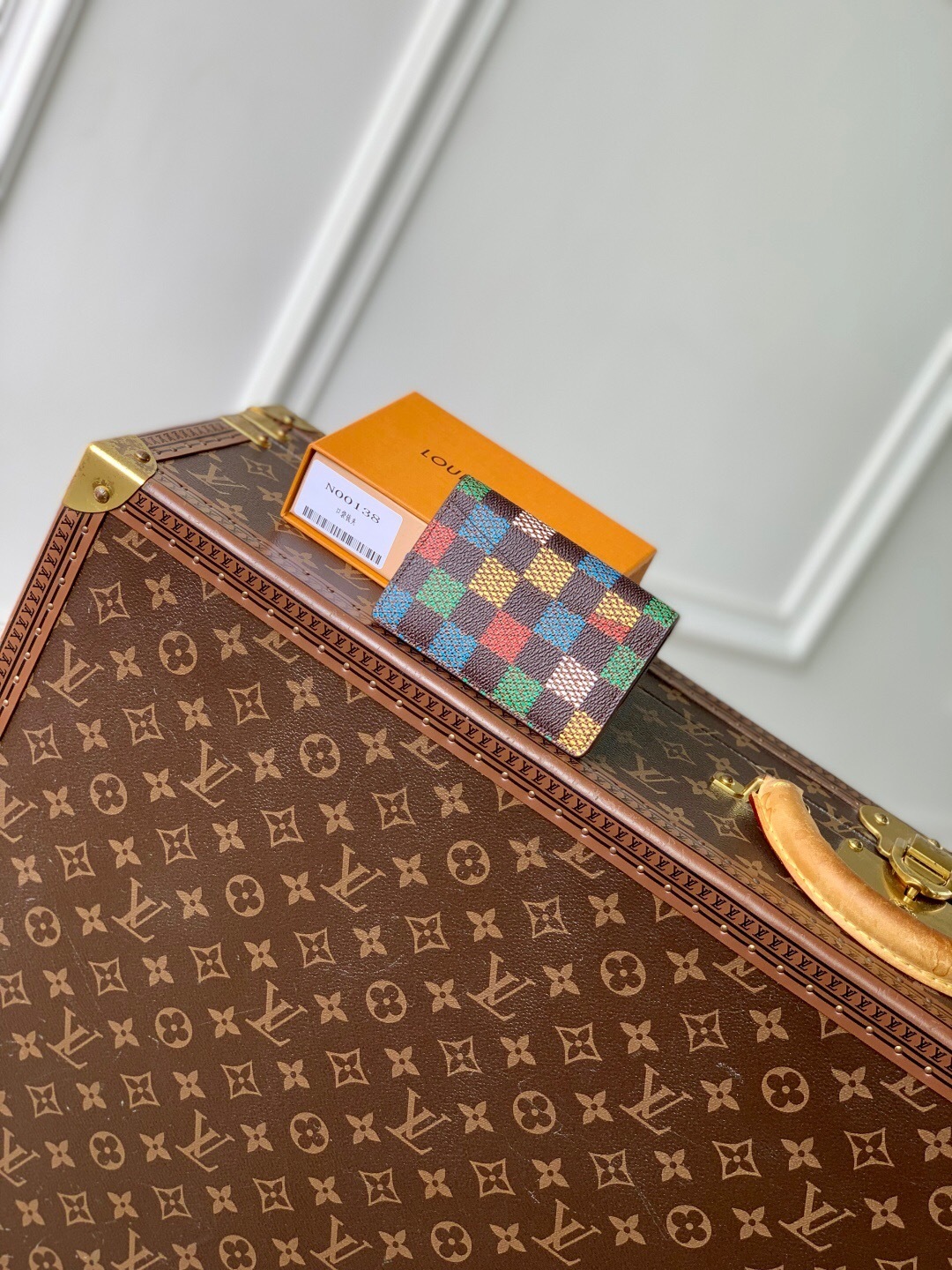 LV Slender Wallet in the Damier Ebene Multicolor pattern