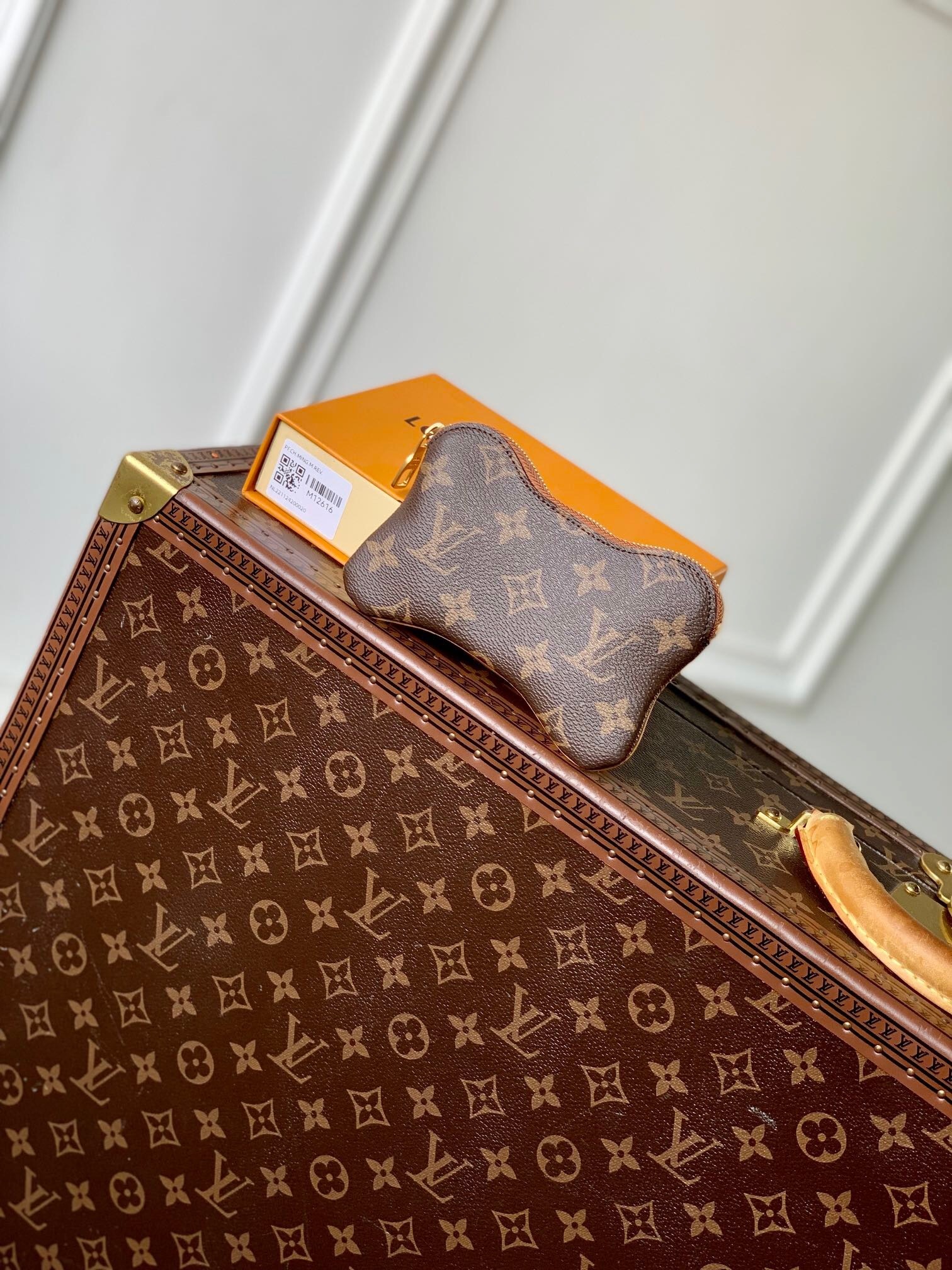 LV Bone Key Pouch in Monogram coated canvas