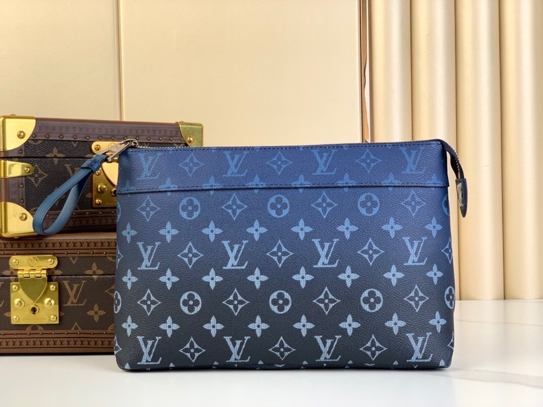 LV Pochette Voyage Souple in Monogram Eclipse coated canvas