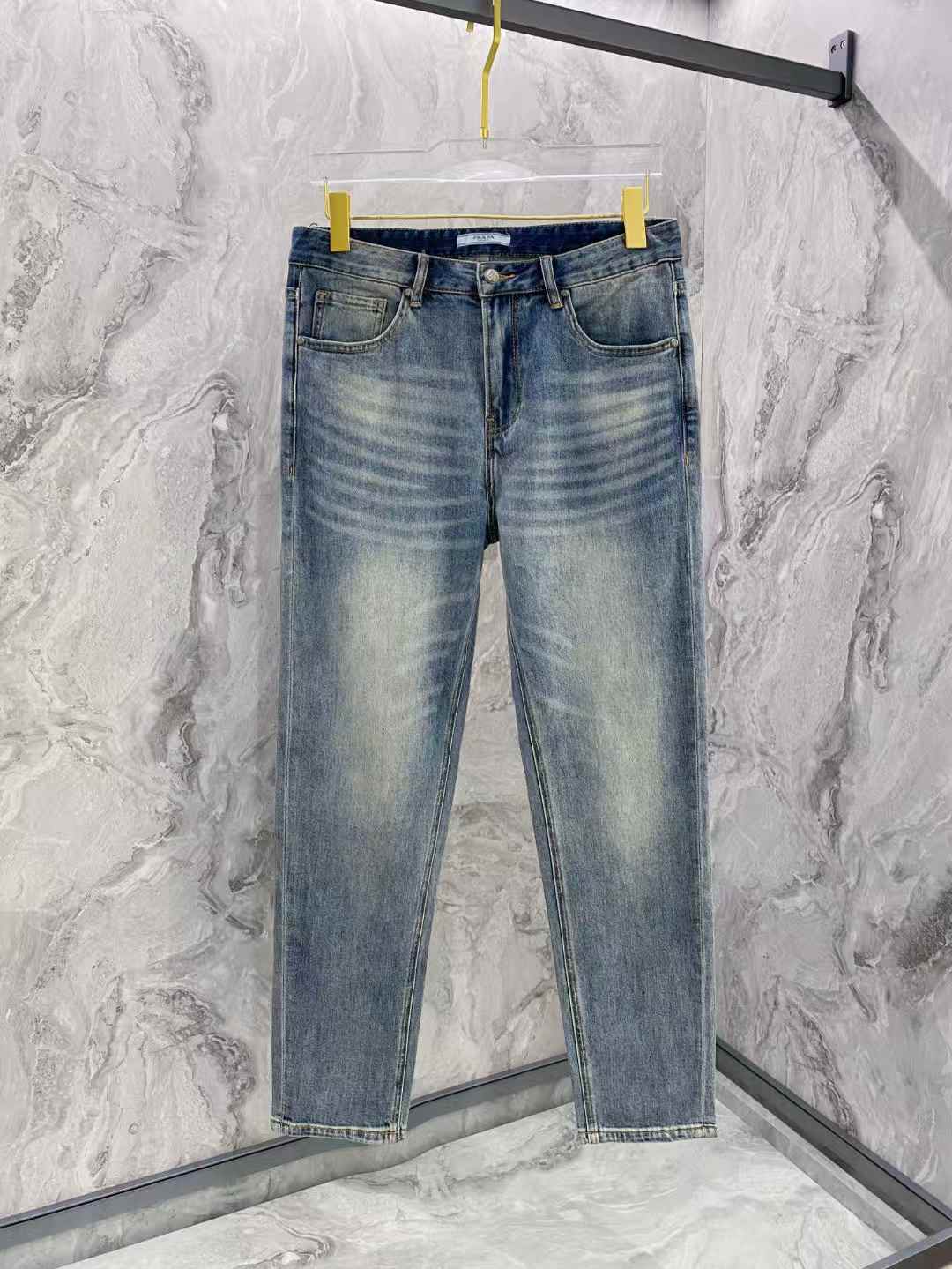prada men's blue denim jeans