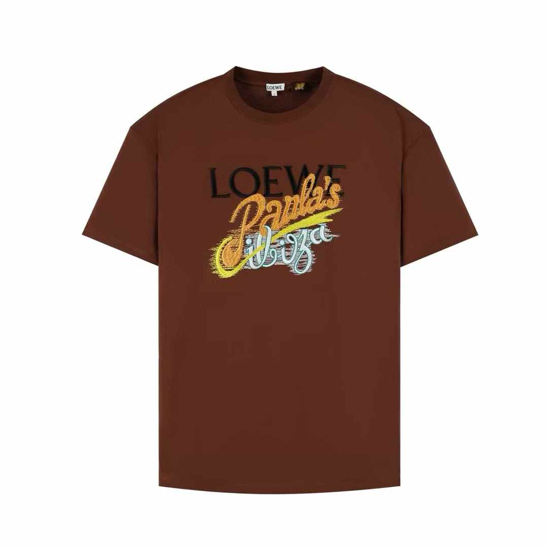 Loewe x Paula's Ibiza Paula Logo Loose-Fit T-shirt in brown cotton