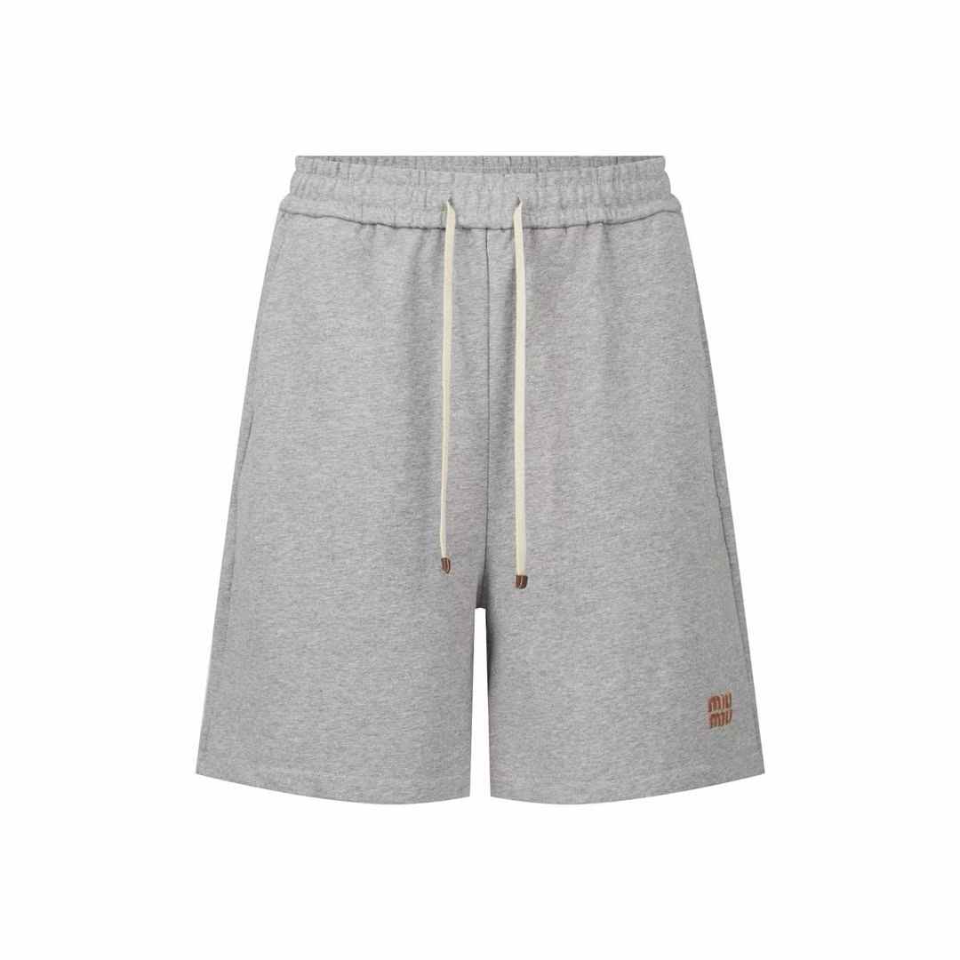Miu Miu Grey Cotton Fleece Shorts