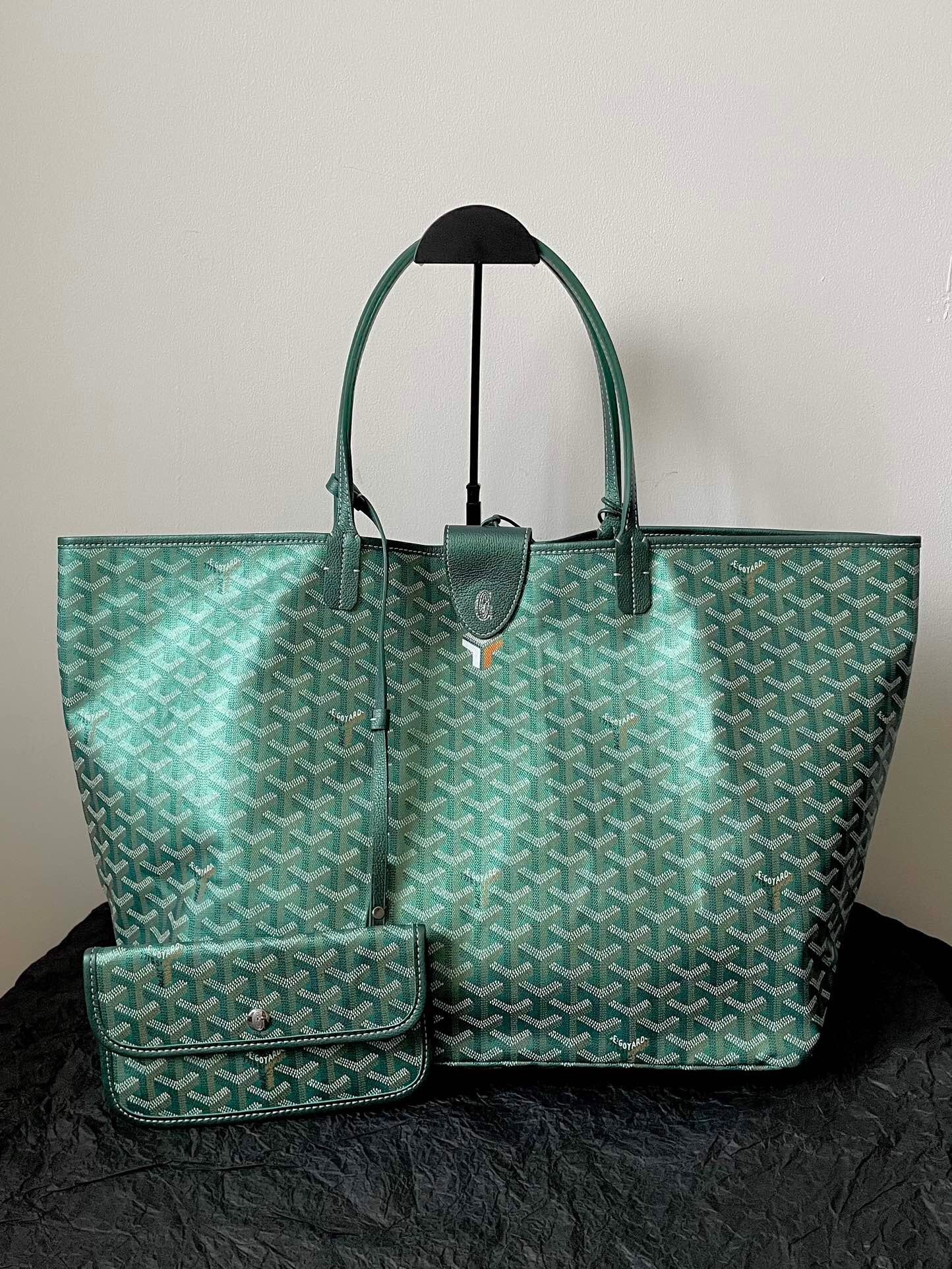 Goyard Saint Louis GM tote bag in green Goyardine canvas
