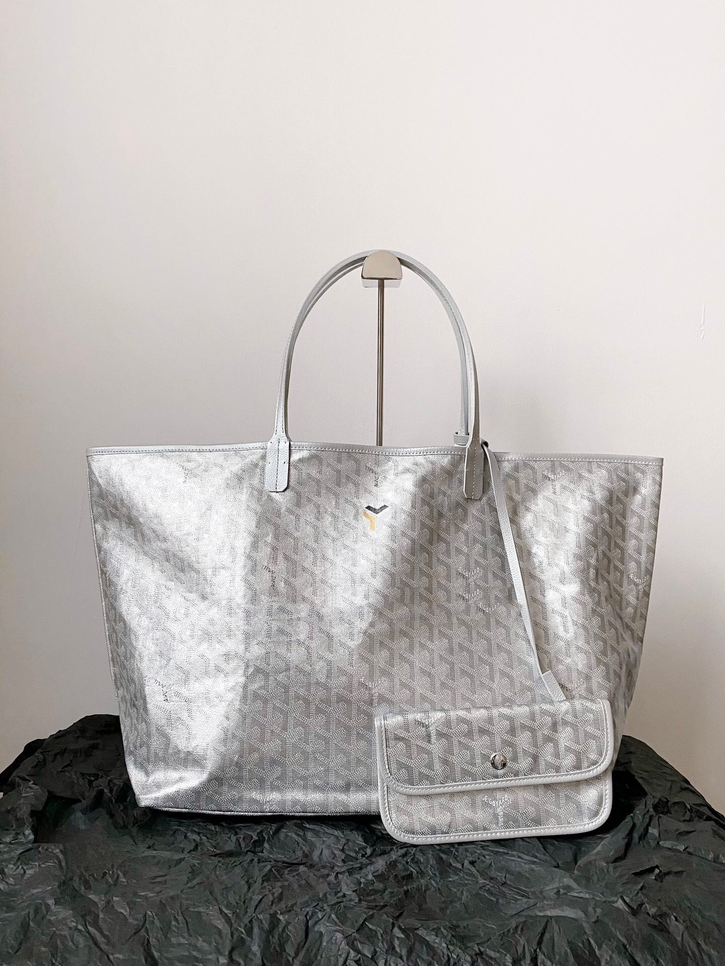 Goyard Saint Louis PM tote bag in grey Goyardine canvas