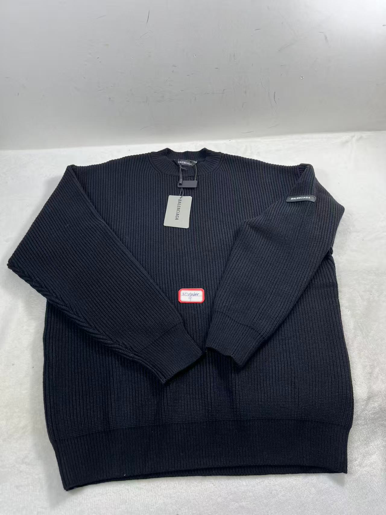 Balenciaga Oversized Sweater in black wool blend