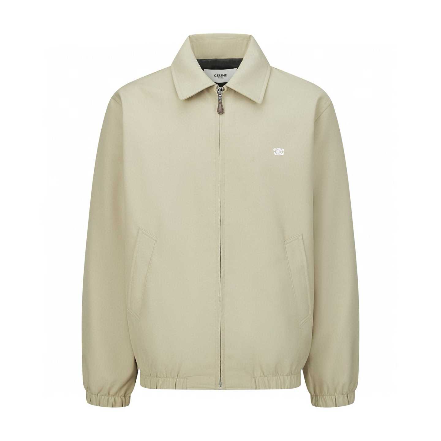 Celine Homme logo-embroidered wool and cotton-blend gabardine blouson jacket