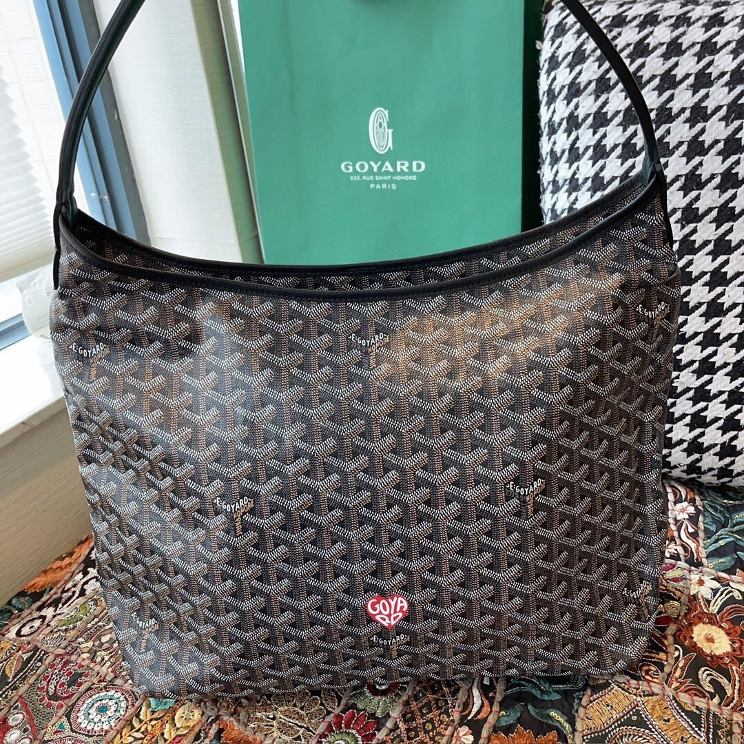 Goyard Boheme Hobo bag Goyardine canvas with leather trim