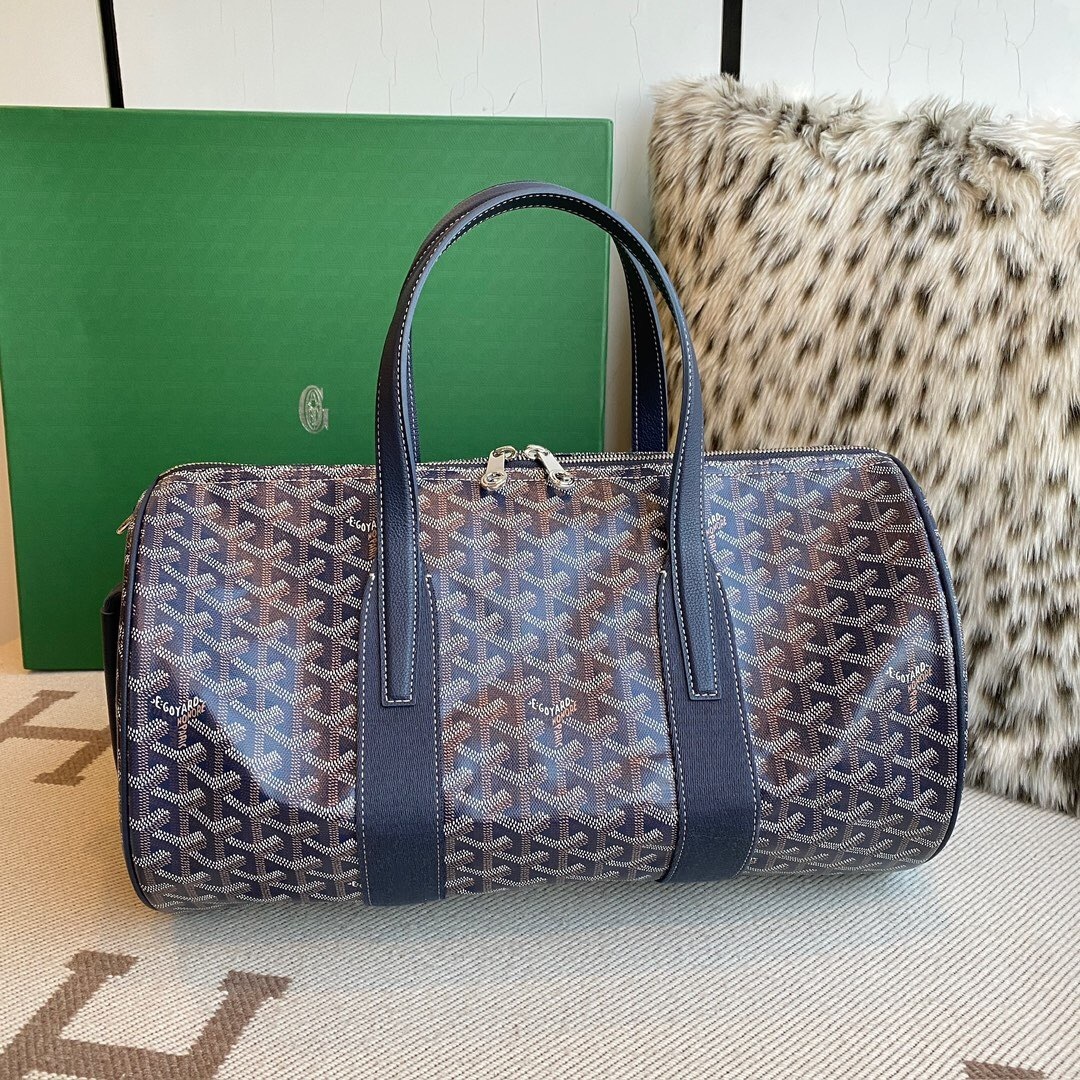 Goyard Barrel 40 Sports Bag in Black & Tan