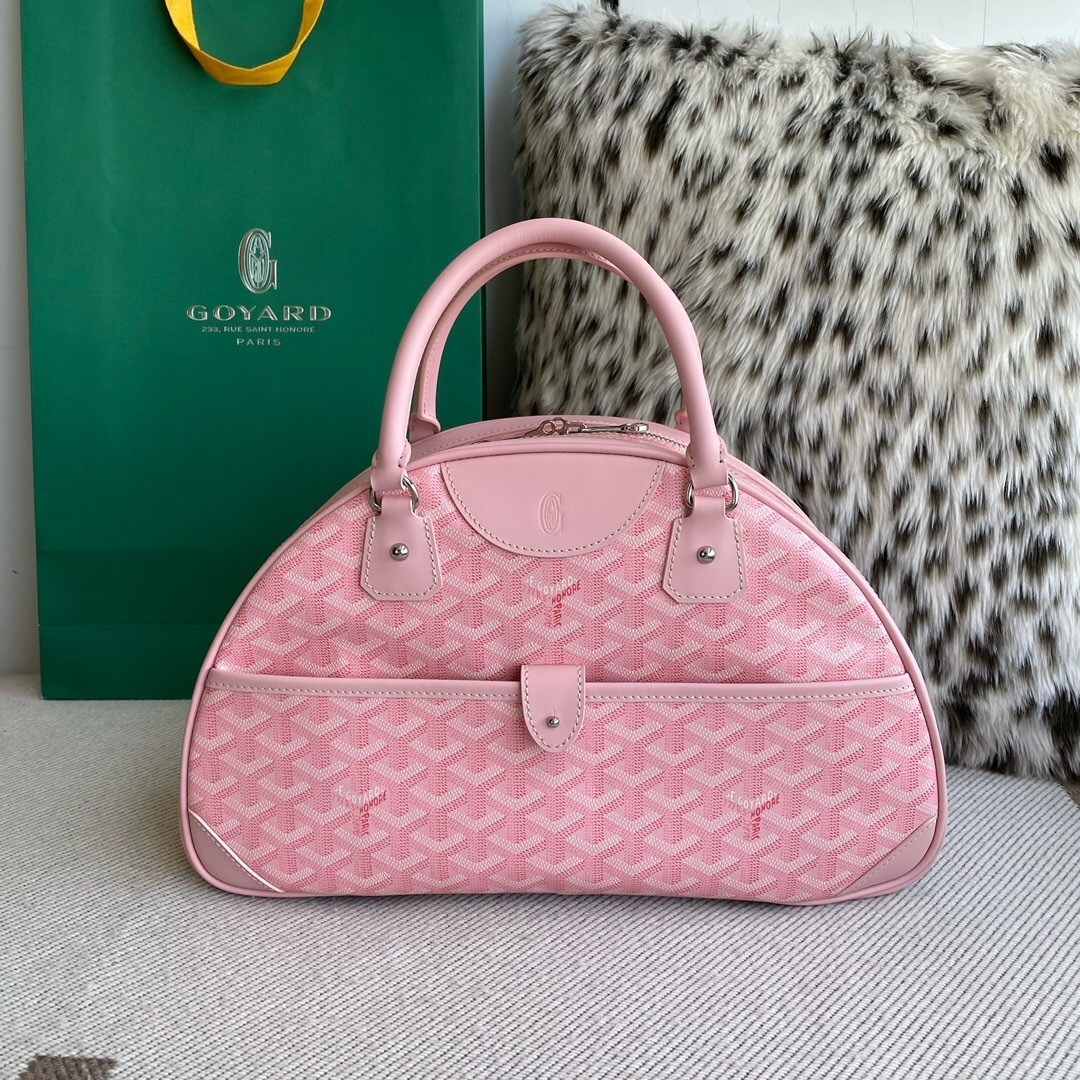 Goyard Saint Jeanne GM bowler tote bag in pink coated canvas