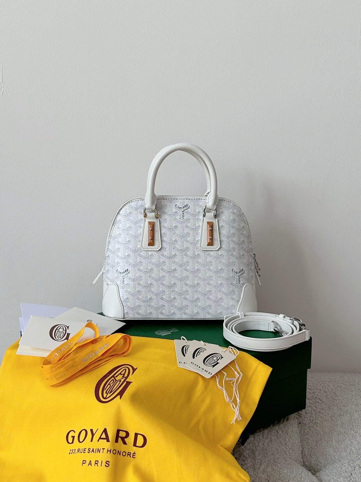 Goyard Vendôme Mini bag in white