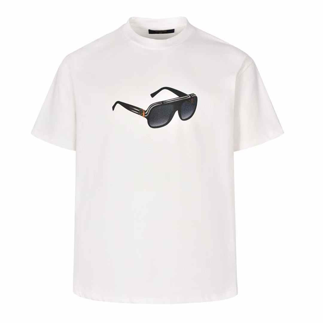 lv t-shirt white printed 1.0 millionaires sunglass logo