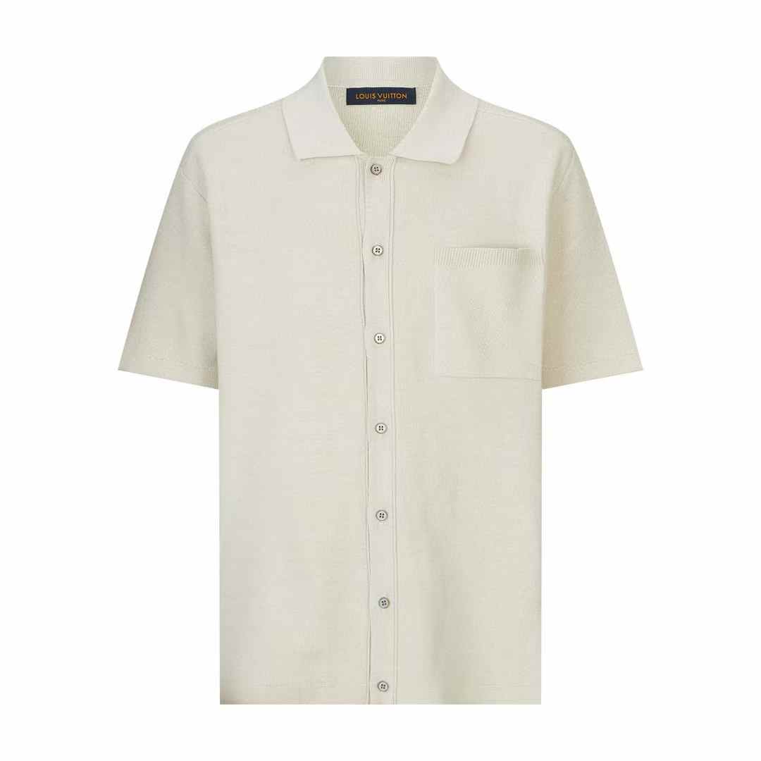LV Monogram Embossed Short-Sleeved Knit Shirt