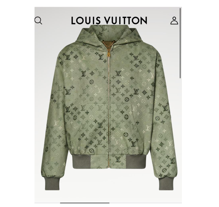 LV 1AJBAL Monogram Embellished Hooded Blouson