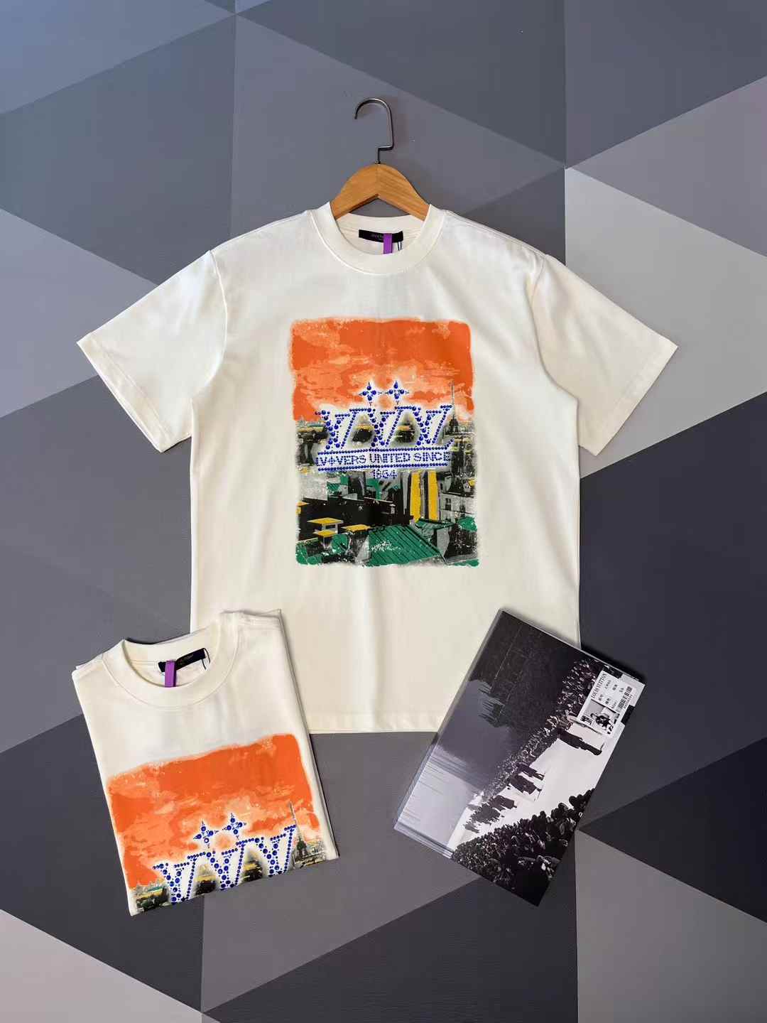 LV Embellished Graphic Cotton T-Shirt