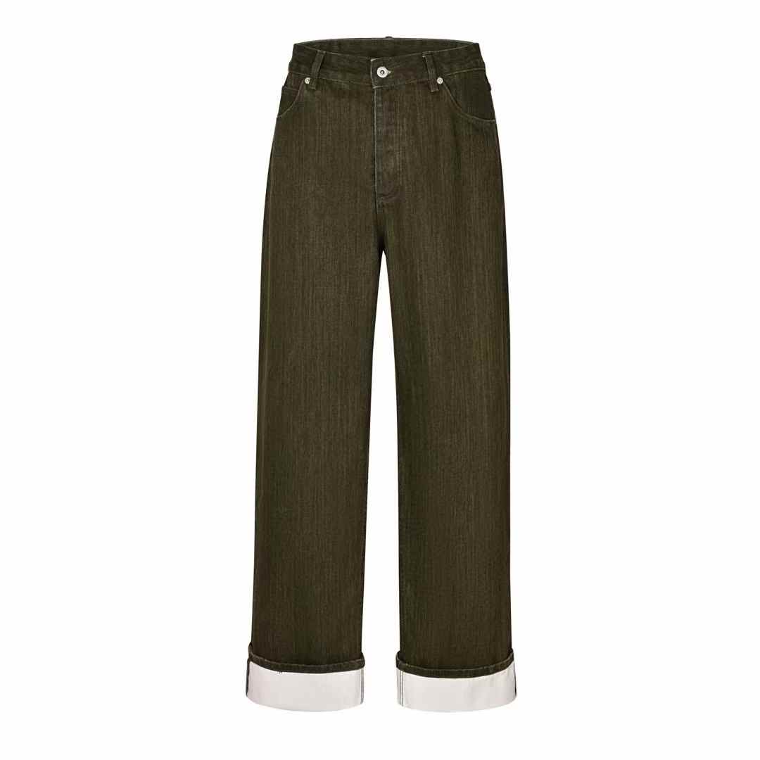 bottega veneta BV SS25 Upturned Denim Pants in Caper Stone Washed