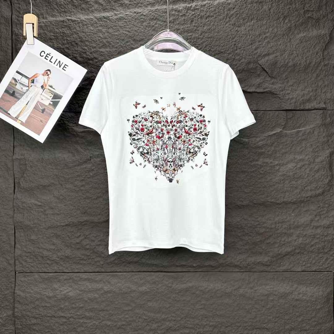 Dior amour Embroidered T-Shirt white