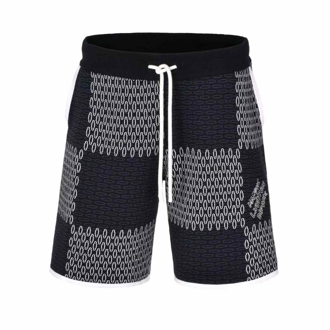 LV Damier Quilted Cotton Shorts in navy