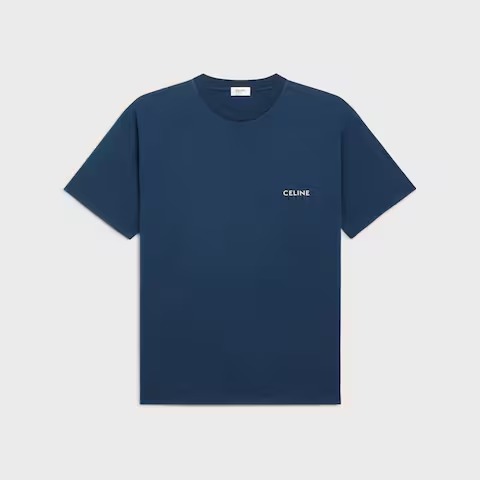 Celine Loose T-Shirt in Washed Navy Cotton Jersey