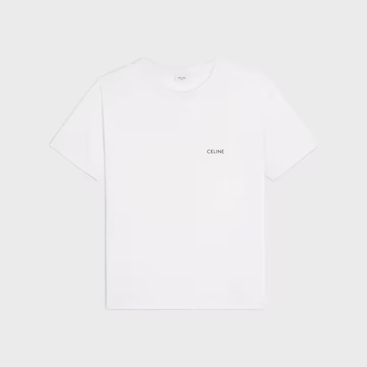 Celine Homme loose t-shirt in cotton jersey with an embroidered logo on the chest