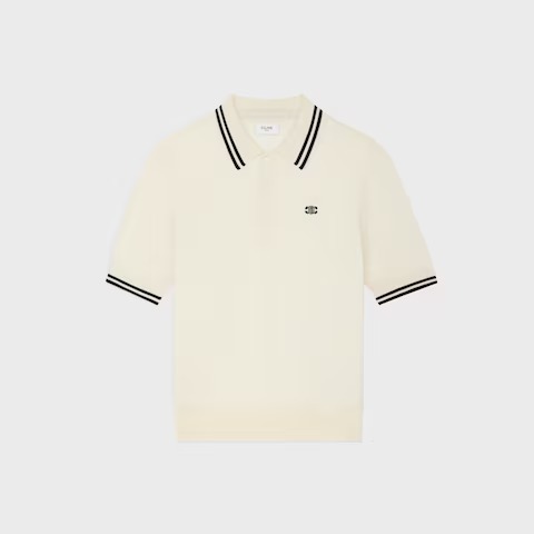 Celine Triomphe polo in fine cotton T-shirt